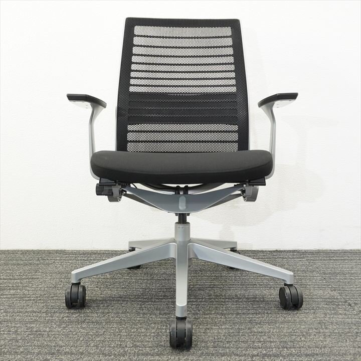 スチールケース ニューシンク 肘付 ブラック