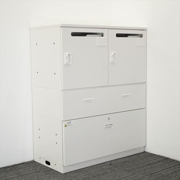 イトーキ ダイヤル式２人用モバイルロッカー+ラテラル書庫