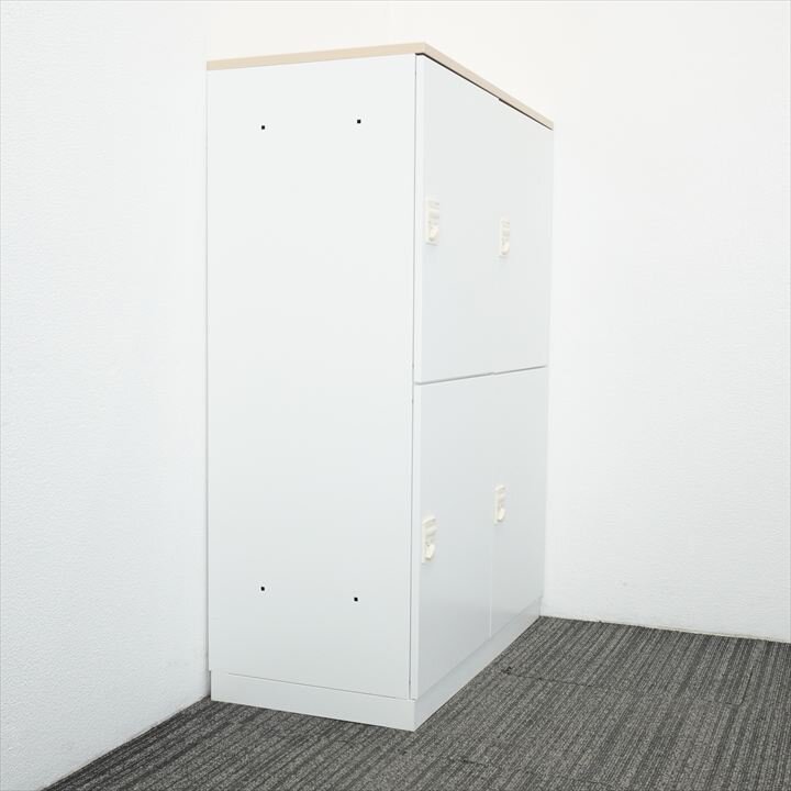 コクヨ エディア ダイヤル式4人用モバイルロッカー 投入口無し ナチュラル天板付 H1270 ホワイト