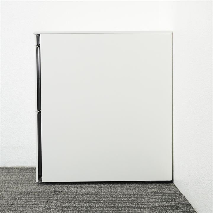 オカムラ プロユニット ダイヤル式3段ワゴン ペントレー サイド取手 H650 ホワイト