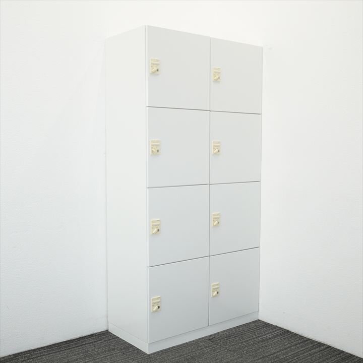 コクヨ エディア ダイヤル式8人用モバイルロッカー 投入口無し H1810 ホワイト