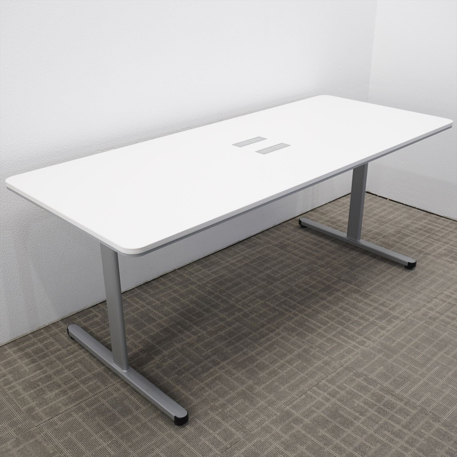 コクヨ BT-500 ミーティングテーブル 1875 T脚 配線ダクト付 ホワイト