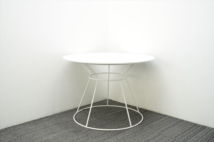 オカムラ L401 丸テーブル Φ1000 H700 ホワイト
