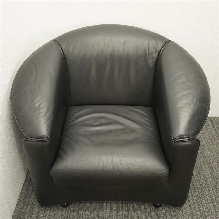 WITTMANN ヴィットマン 1Pソファ 本革 ブラック (2)- 中古オフィス家具