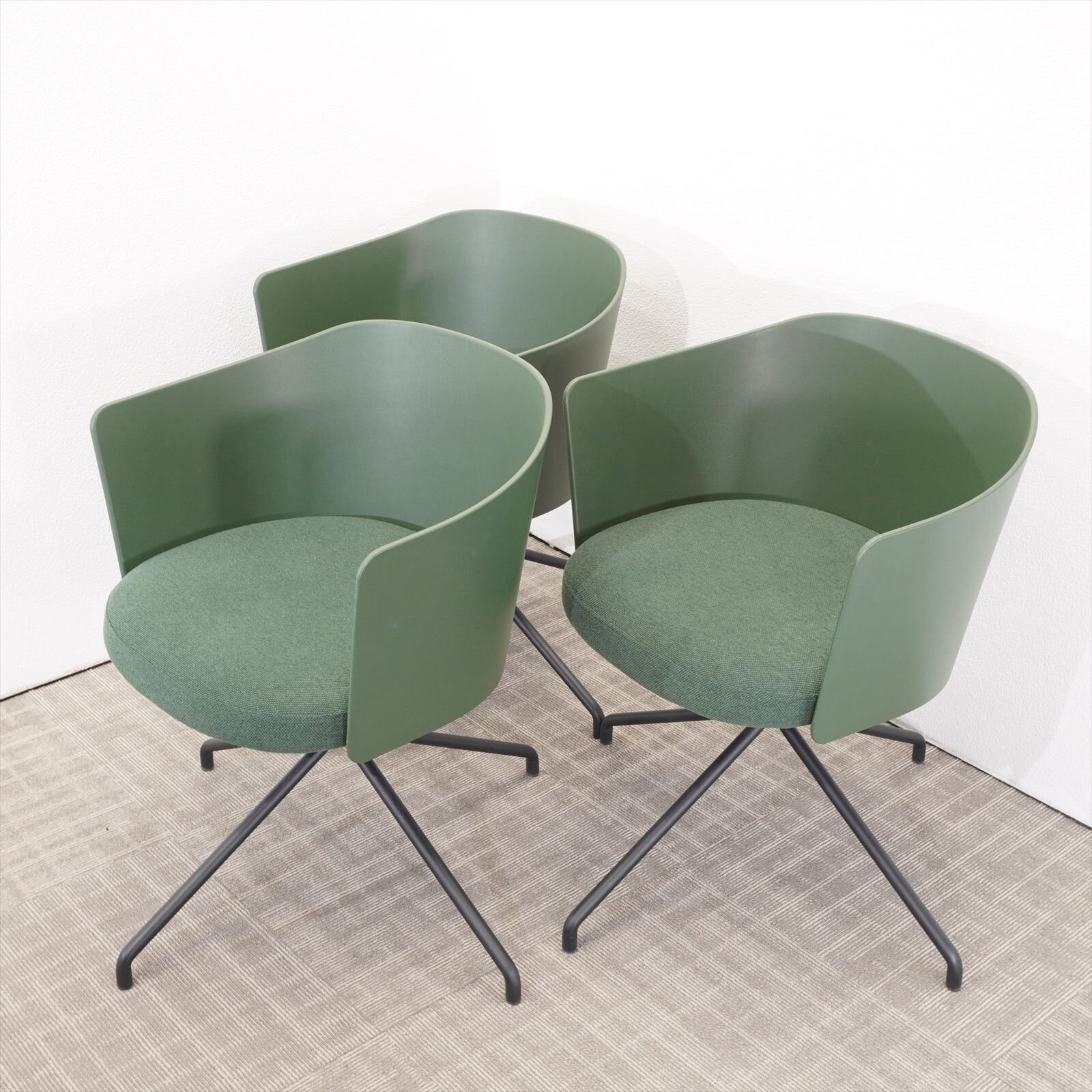 コクヨ コーデ ミーティングチェア ディープグリーン 3脚セット