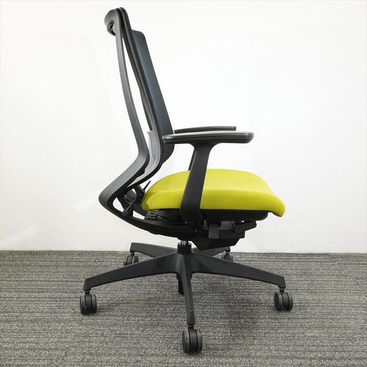 コクヨ デュオラ 固定肘 ハイバック グリーン ランバー付