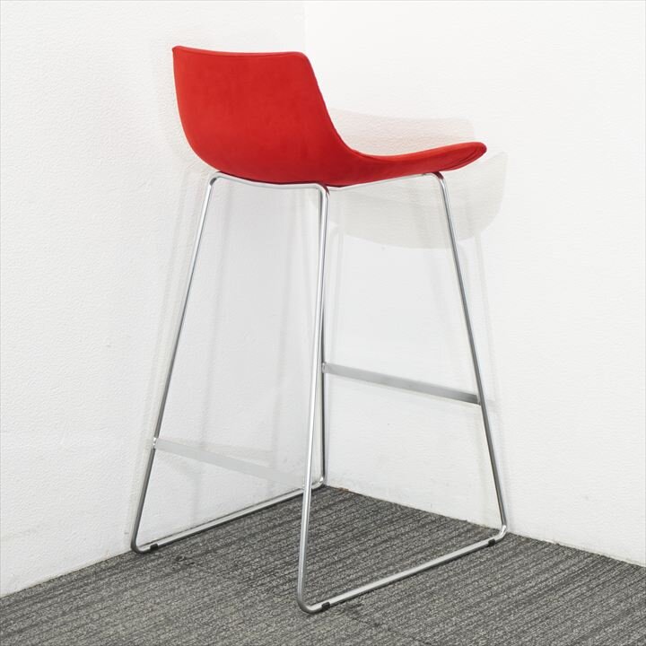 相合家具 アレックス ハイチェア レッド ４脚セット 特価品