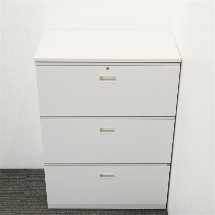 イトーキ シンラインキャビネットA4 3段ラテラル書庫 天板付 W800 D450 H1120 W9色