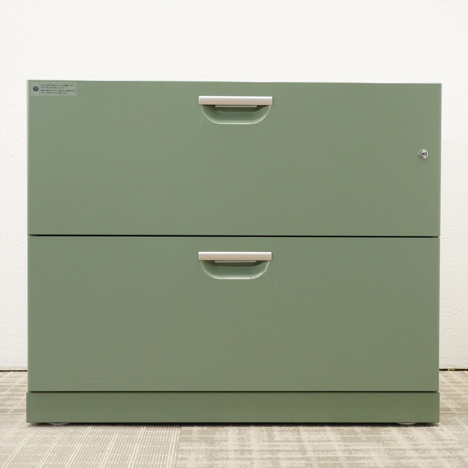 イトーキ エーキューズ 2段ラテラル書庫 グリーン