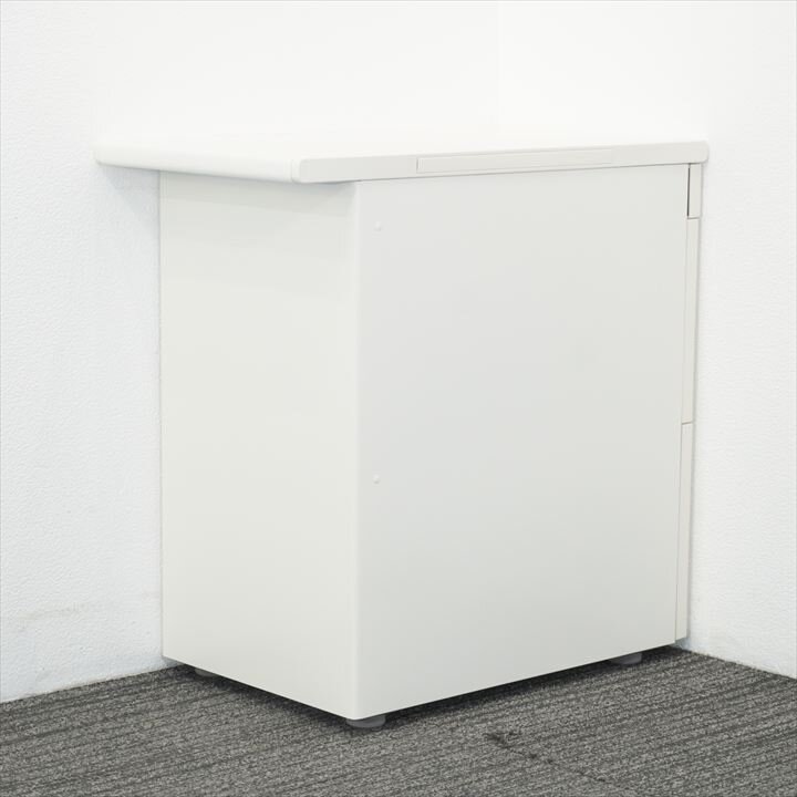 オカムラ ビラージュ ３段脇机 ホワイト