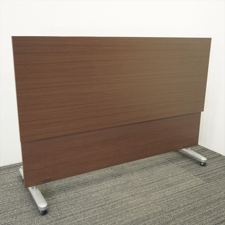 イトーキ HE フラップテーブル 1560 幕板付 網棚付 ファインウォールナットD