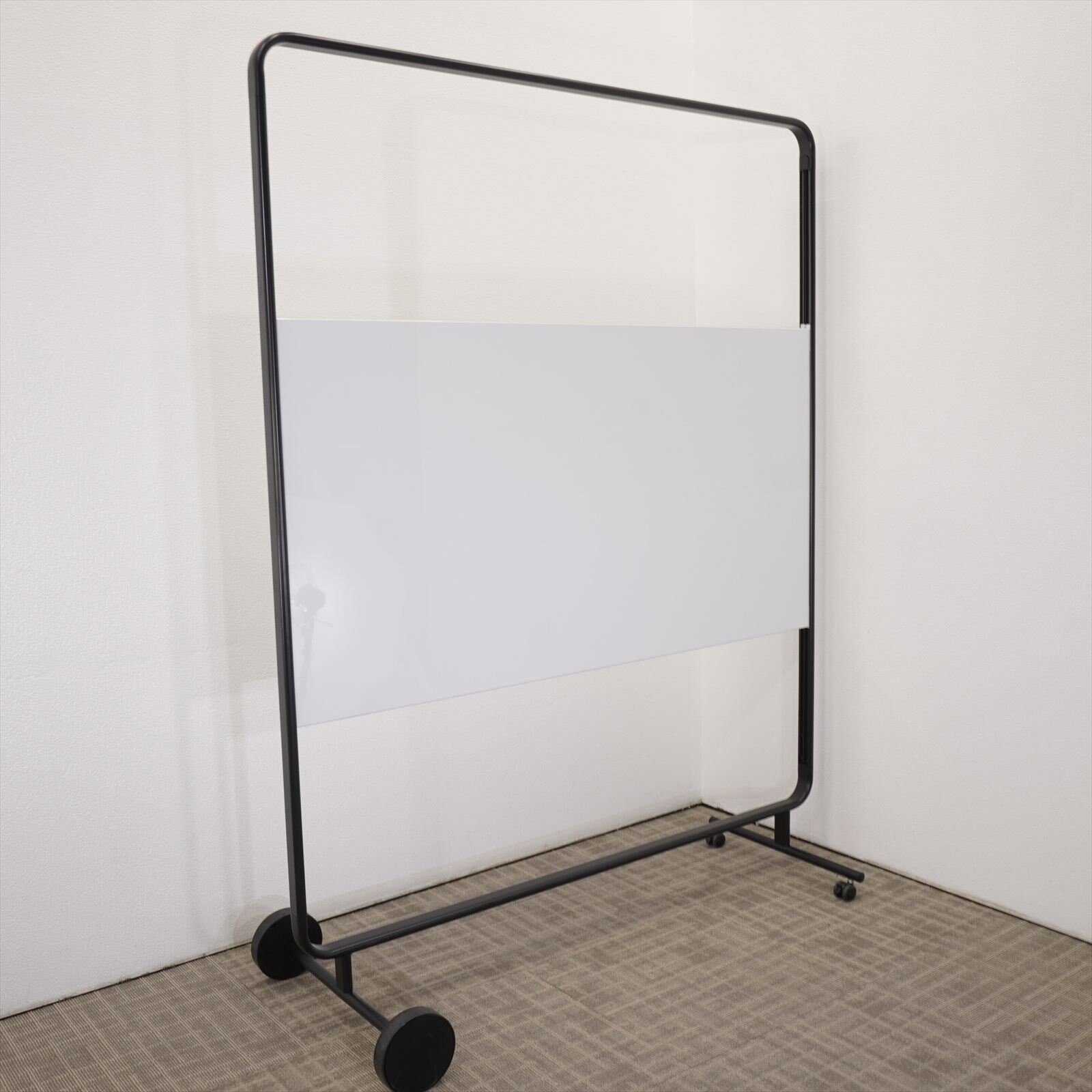 コクヨ モビーボ スライドホワイトボード W1435 ブラックフレーム 特価品(4)