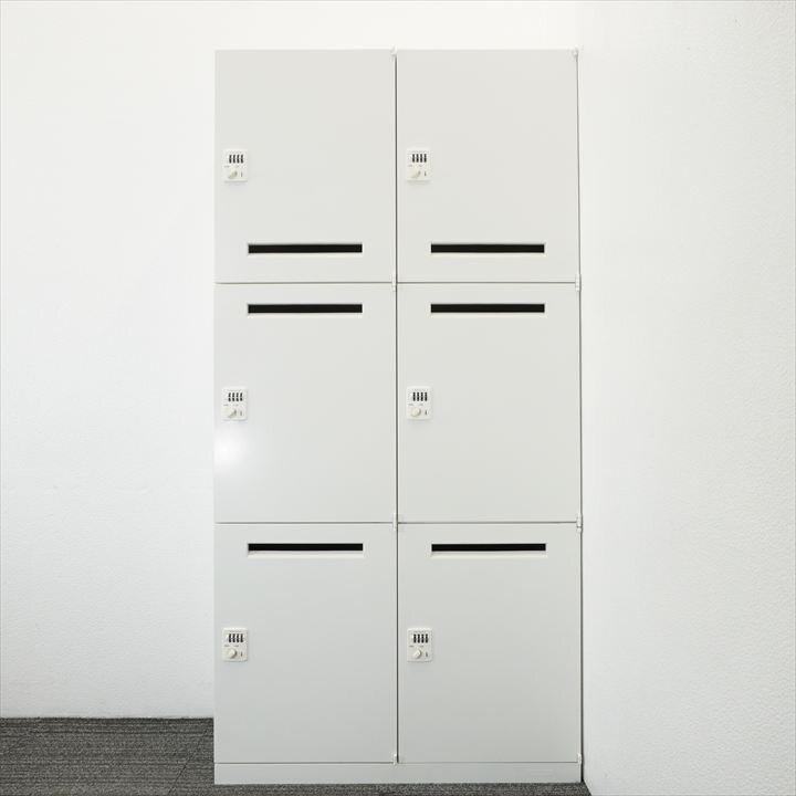 オカムラ レクトライン ダイヤル式6人用モバイルロッカー コンセント付 H1810 ZA75色