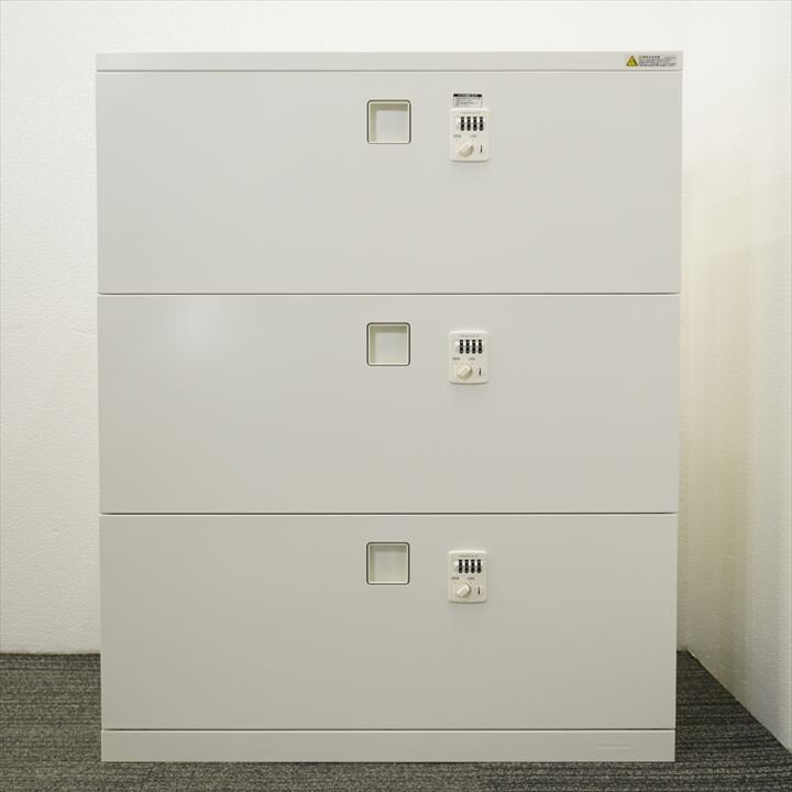 オカムラ レクトライン ダイヤル式セパレートロック3段ラテラル(個別ロック)書庫 H1100 ZA75色