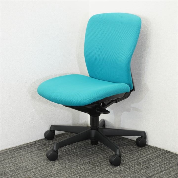 オカムラ スラート 肘無し ブルーグリーン ブラックシェル