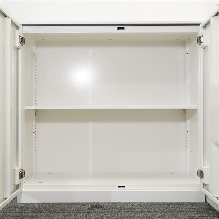 オカムラ レクトライン 両開き書庫 天板付 W800 D400 H775 ZA75色