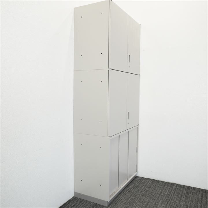 イトーキ シンライン ３枚引戸+両開き+両開き書庫 0945 H2140  WE色