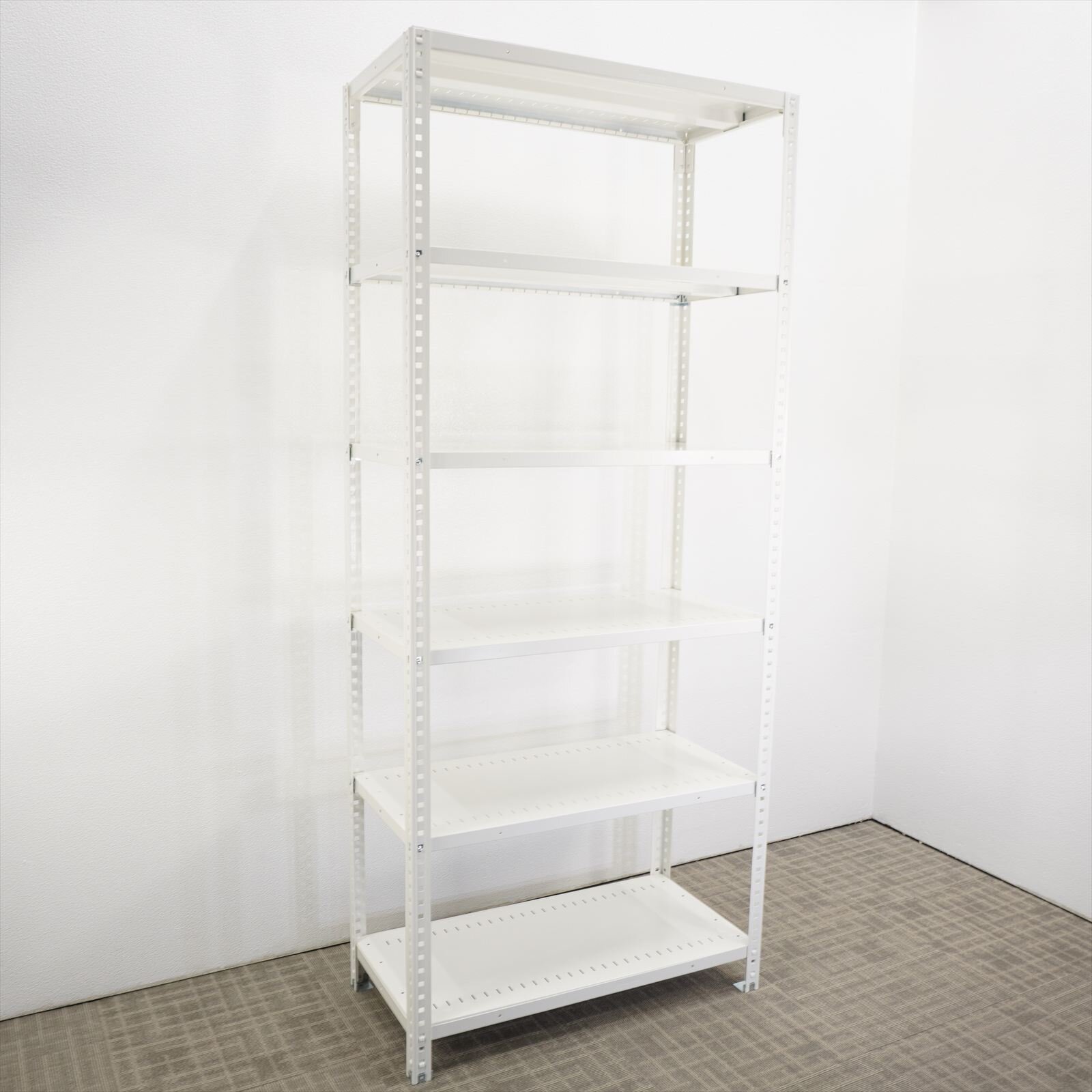 【自社便対応のみ】オカムラ 軽量棚 天地６段 150㎏/1段 W900 D450 H2100 ホワイト