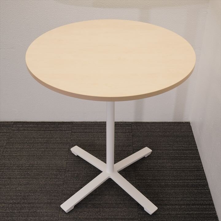 コクヨ ビエナ 丸ハイテーブル Φ900 H1000 ホワイトナチュラル