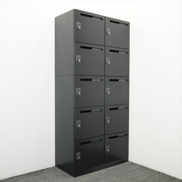 【2021年製】コクヨ イノン ダイヤル式10人用モバイルロッカー H1910 ブラック