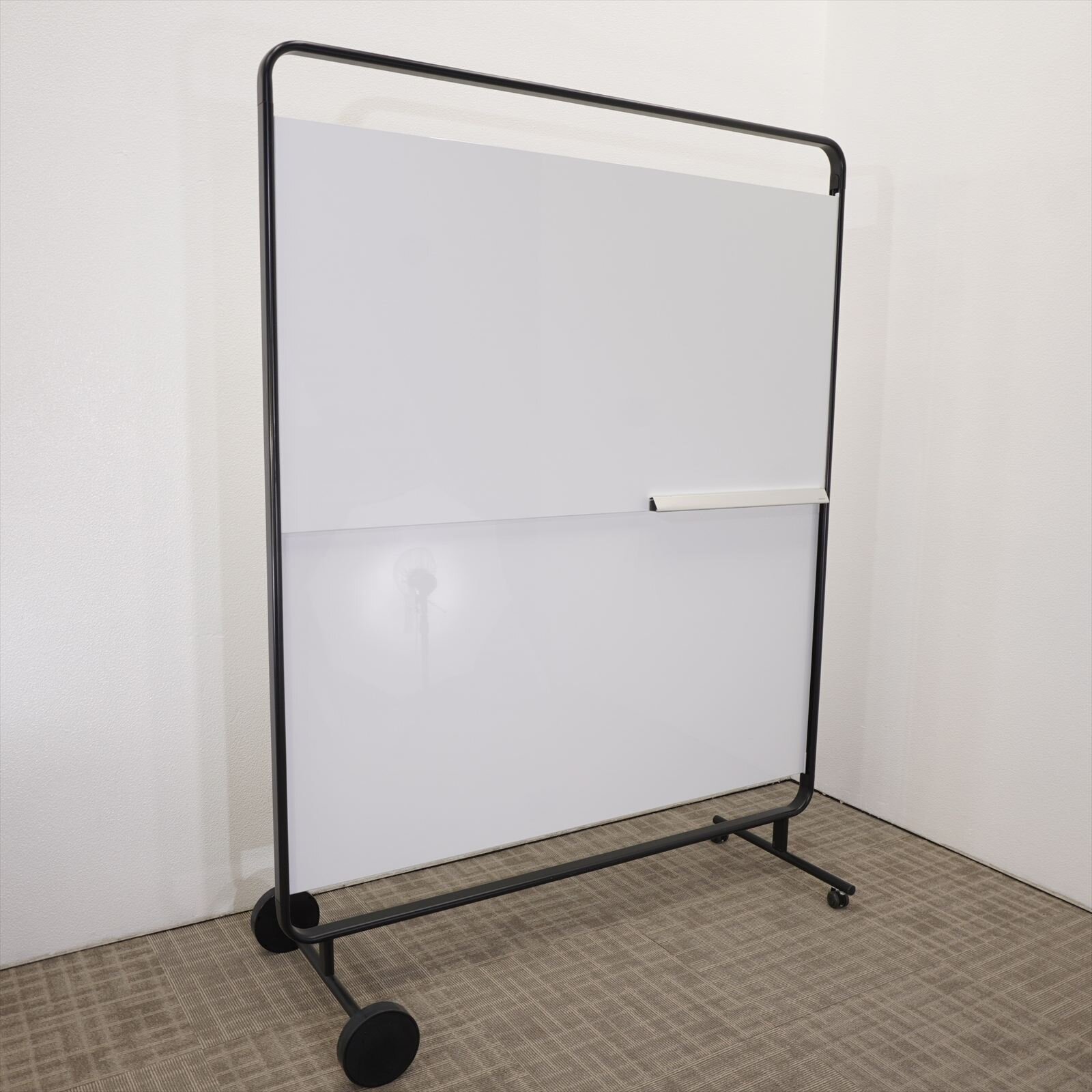 コクヨ モビーボ スライドホワイトボード W1435 ブラックフレーム 特価品(1)