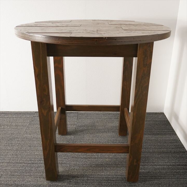 木製丸ハイテーブル Φ1000 H1050 (2)