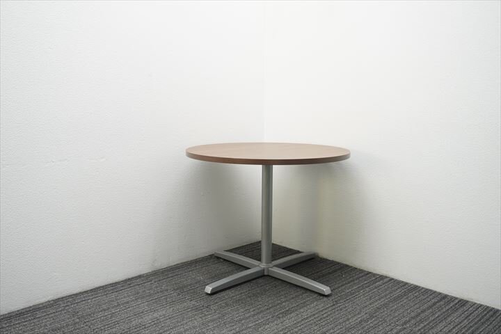 オカムラ 8177 丸テーブル Φ900 H720 ネオウッドダーク