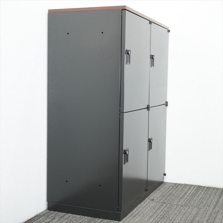 ウチダ エルレージ ダイヤル式4用モバイルロッカー 木天板付 H1120 ブラック