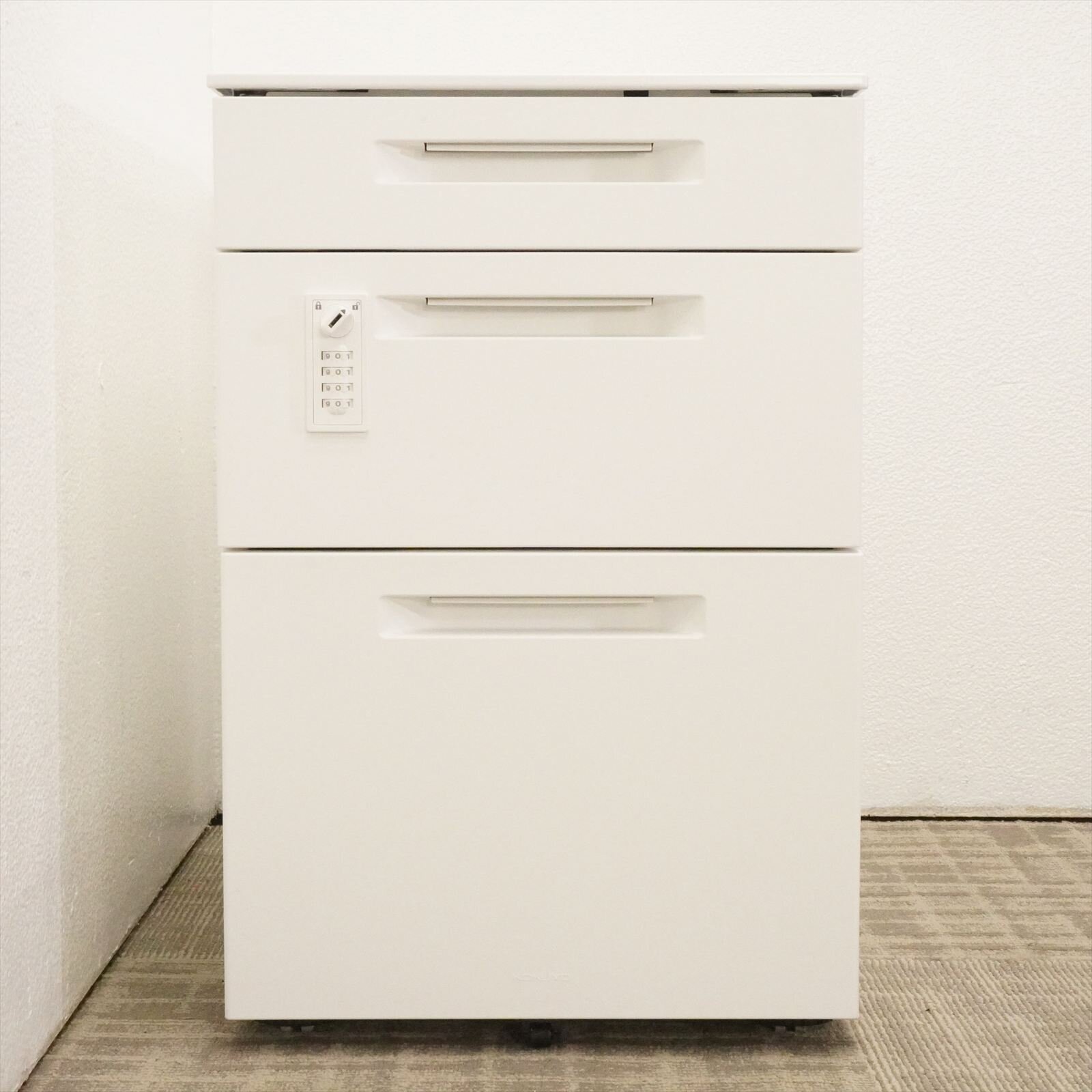 コクヨ ＩＳ ダイヤル式３段ワゴン H600 ホワイト