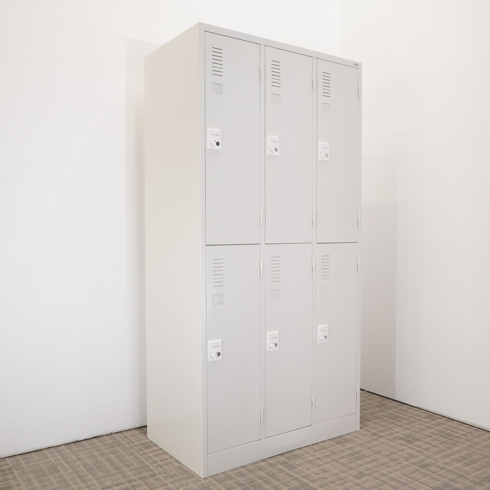 プラス LK2 ダイヤル式6人用ロッカー H1790 ホワイト