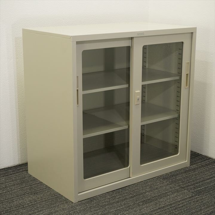 ライオン ガラス引戸書庫 W880D515H880