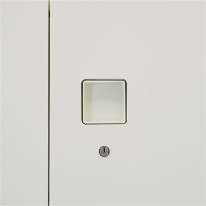 オカムラ ピクスライン ダイヤル式8人用モバイルロッカー+両開き書庫 H1800 ZA75色