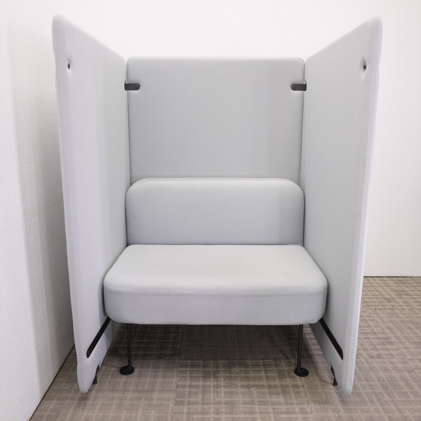 ウチダ ピルヴィオ2パネルシステム ブースセット ラウンジブースタイプ 片面用 グレー W1200 D900 H1350