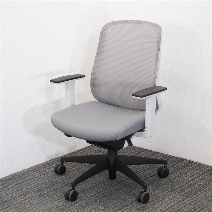 コクヨ シロッコ 可動肘 ホワイトグレー