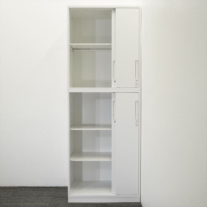 コクヨ エディア 3枚引戸2段書庫 W800 D450 H2160 ホワイト