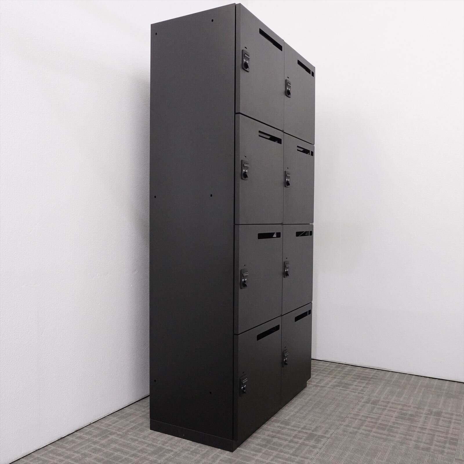 プラス L6 ダイヤル式8人用モバイルロッカー H1820 ブラック