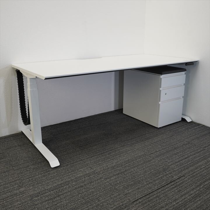 コクヨ シークエンス スタンダートテーブル 昇降デスク 配線ダクト白 W1750 D860 H630-1290 ホワイト 特価品