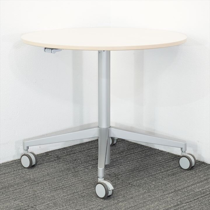 コクヨ 昇降丸テーブル ８０Φ 木目