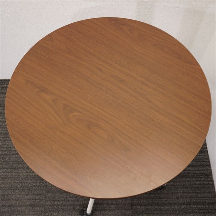 スチールケース 丸テーブル Φ800 H740 木目