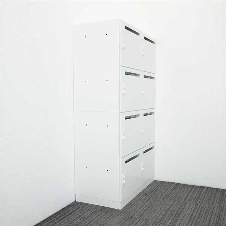 コクヨ イノン ダイヤル式8人用パーソナルロッカー メール穴あり H1540 ホワイト