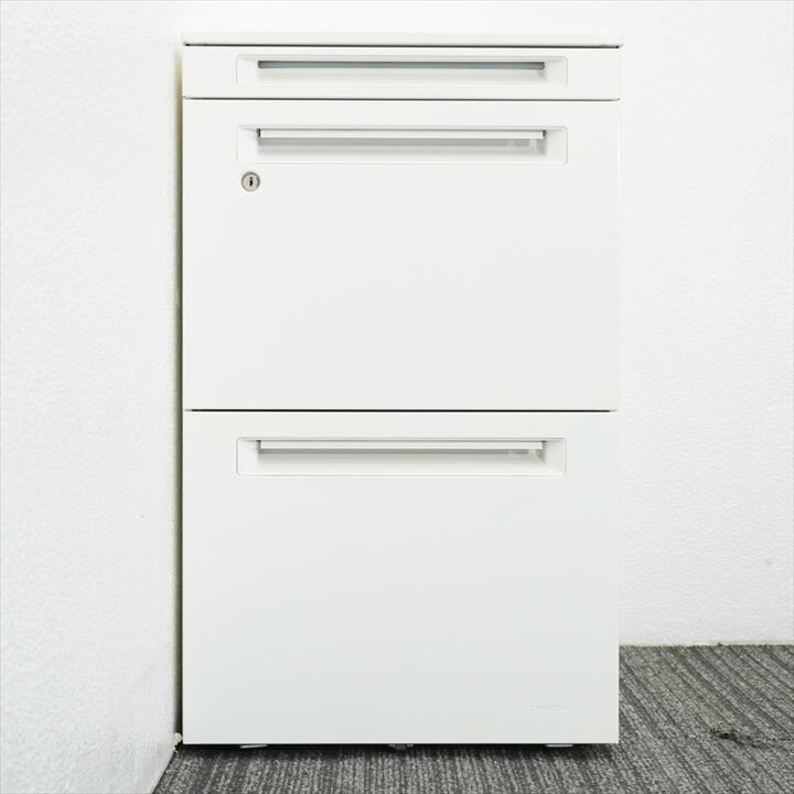 オカムラ アドバンス 3段ワゴン ペントレー H650 ホワイト 特価品