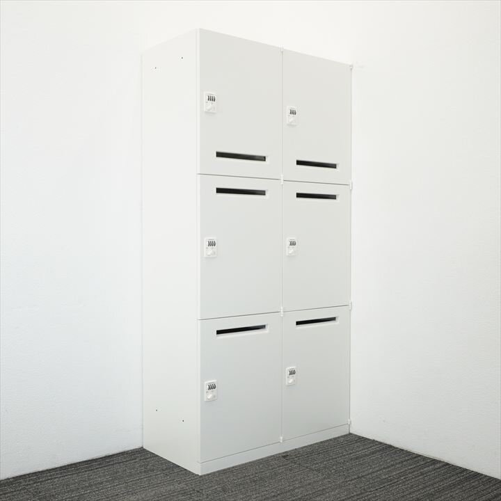 オカムラ レクトライン ダイヤル式6人用モバイルロッカー H1810 ZA75色