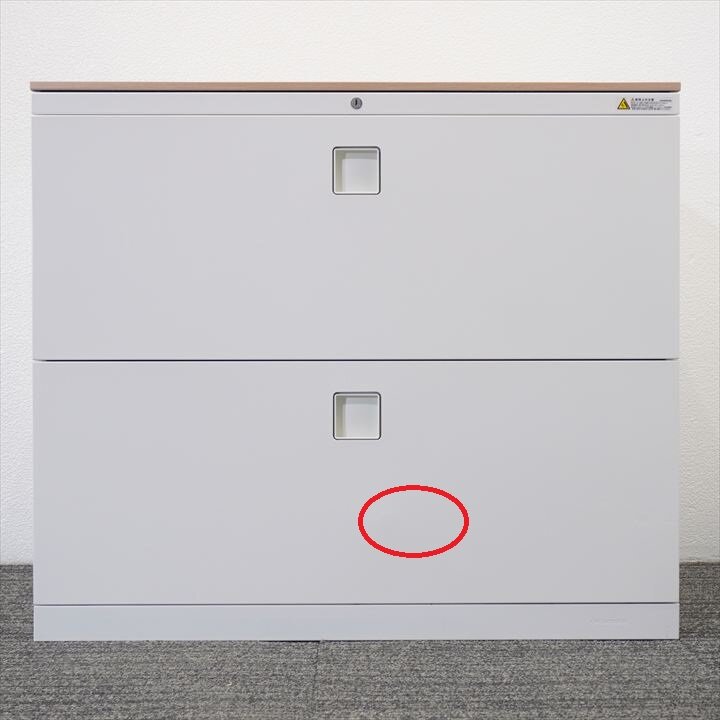 オカムラ レクトライン 2段ラテラル書庫 天板付 H775 ZA75色 特価品