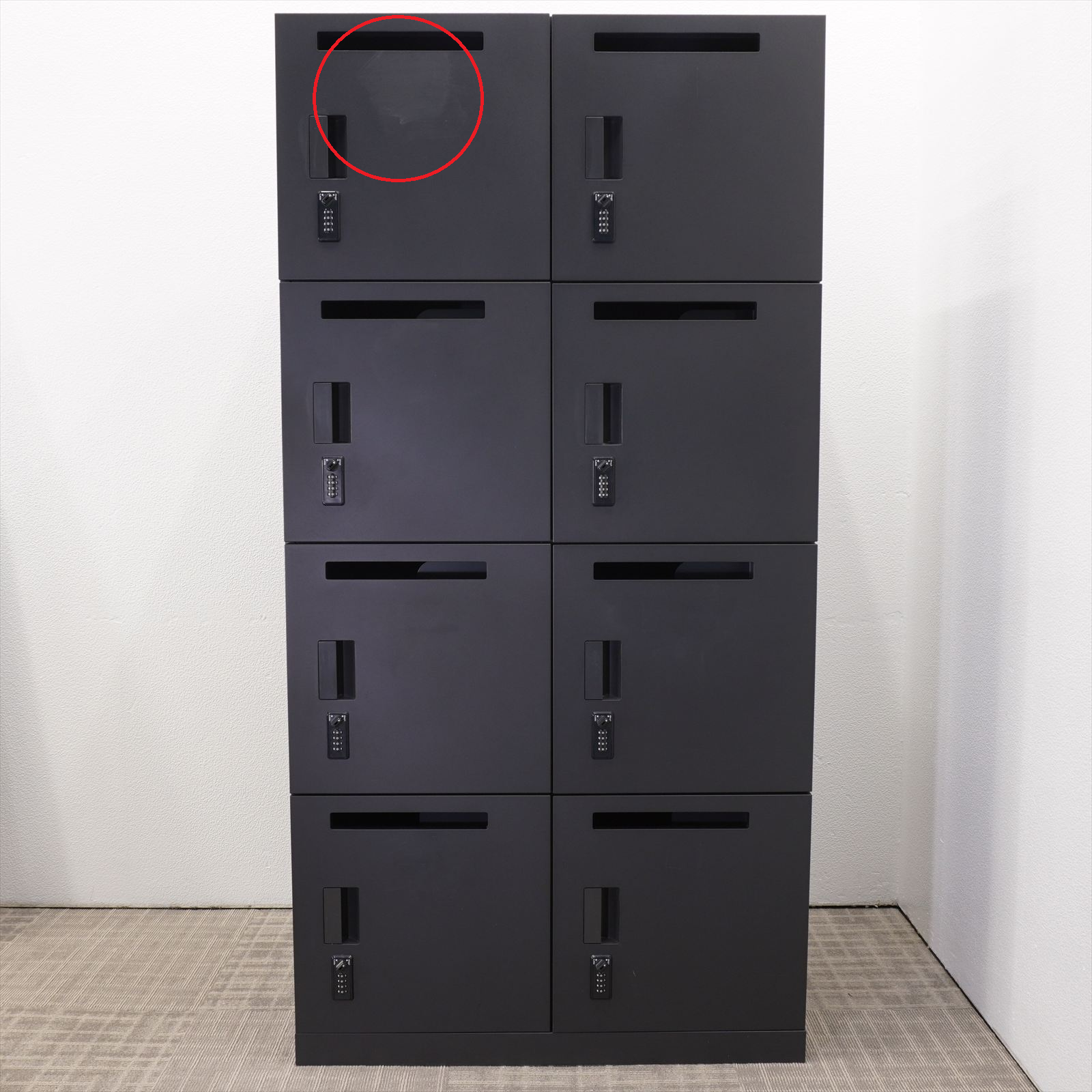 イトーキ エスキャビネット ダイヤル式8人用パーソナルロッカー H1790 ブラック 特価品