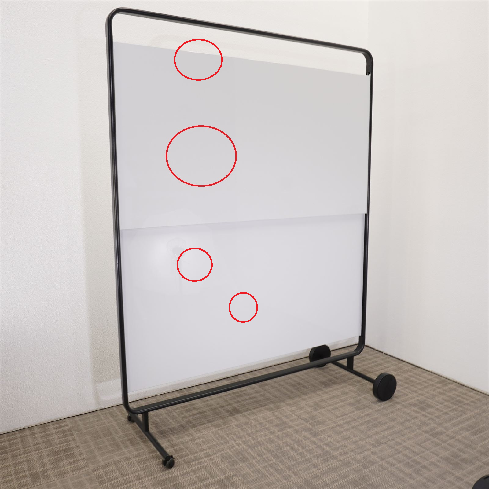 コクヨ モビーボ スライドホワイトボード W1435 ブラックフレーム 特価品(4)