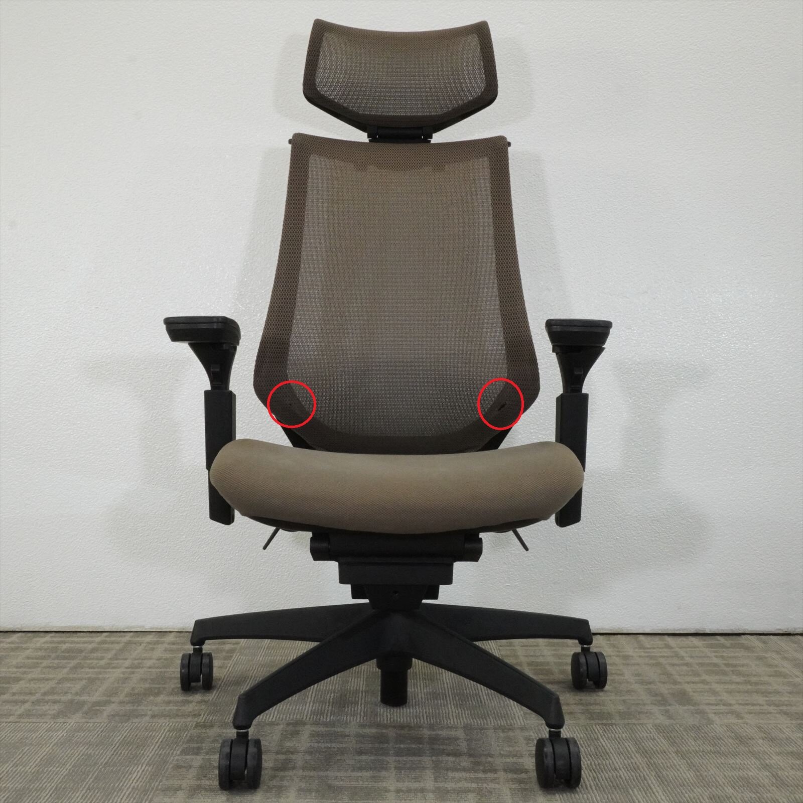 コクヨ チェア デュオラ 可動肘 ヘッドレスト付 ハンガー付 ダークグレージュ 特価品