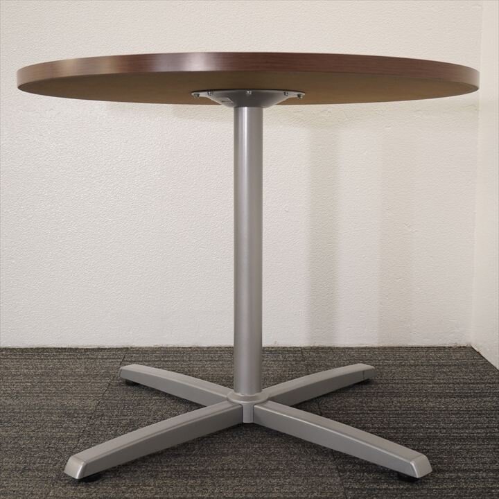 オカムラ 8177 丸テーブル Φ900 H720 ネオウッドダーク