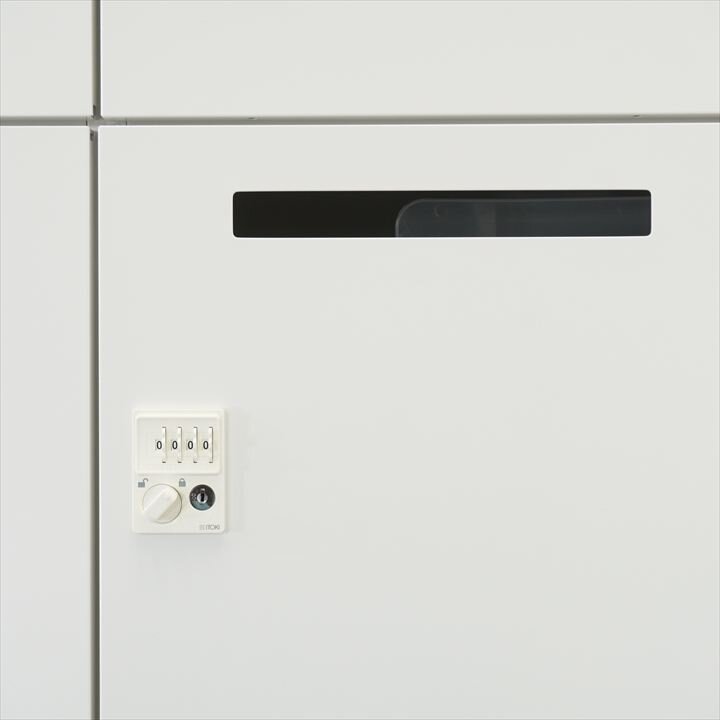 イトーキ サフィ ダイヤル式6人用パーソナルロッカー + エス 下段ラテラル書庫 H1760 ホワイト