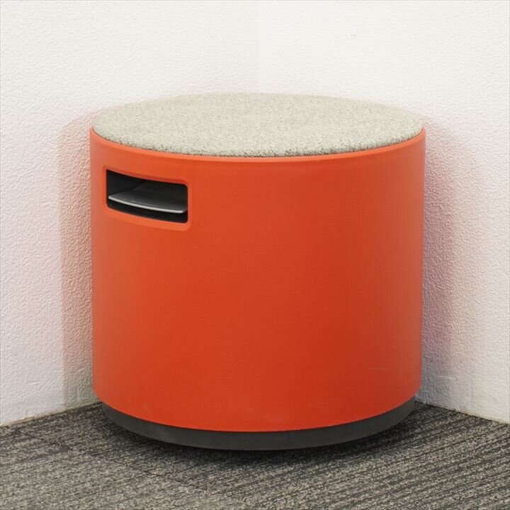 スチールケース ターンストーンブイ スツール Φ458 レッド／グレー(柄有り)