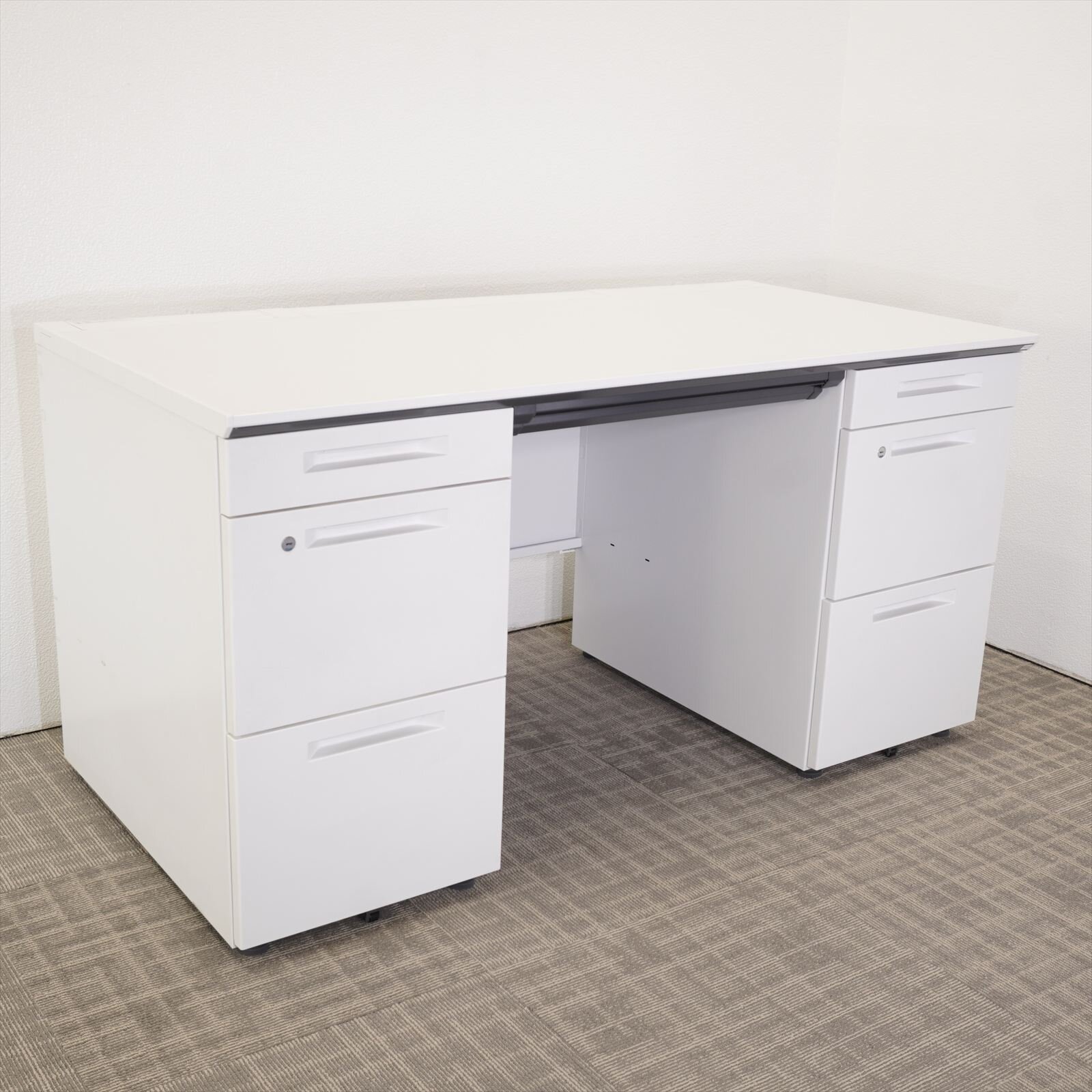 コクヨ IS 両袖机 147 3×3段 H720 ホワイト